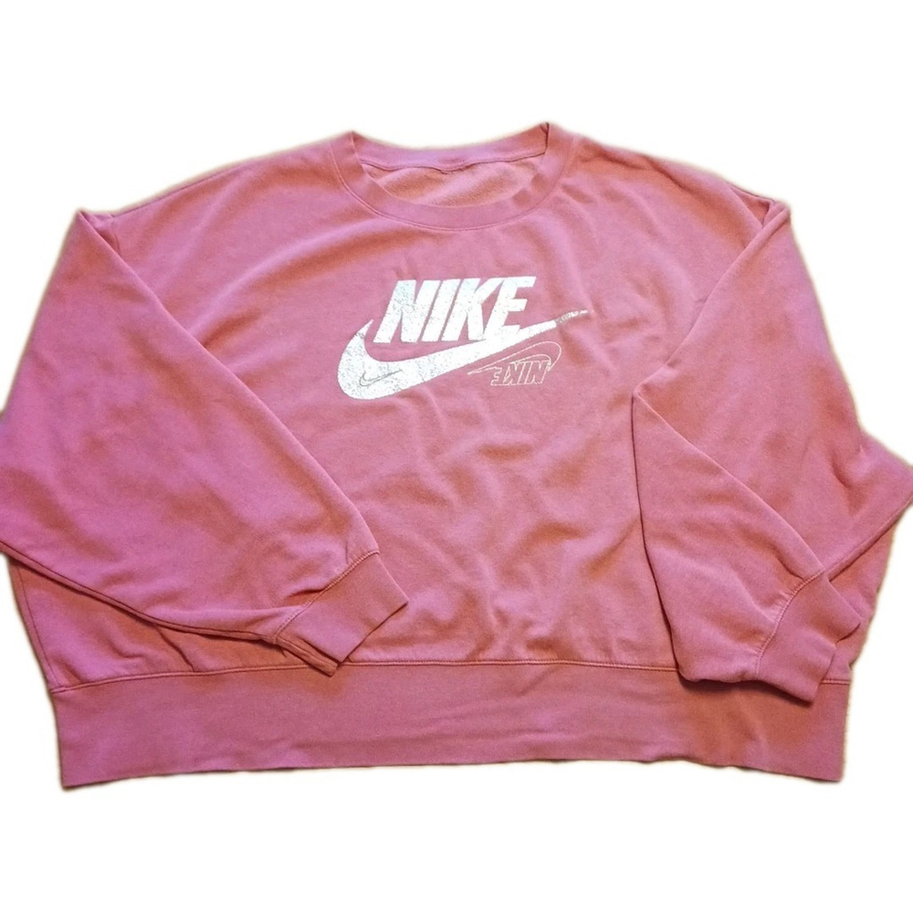 Nike Y2K Women's XXL Pink Sweatshirt Silver Glitter